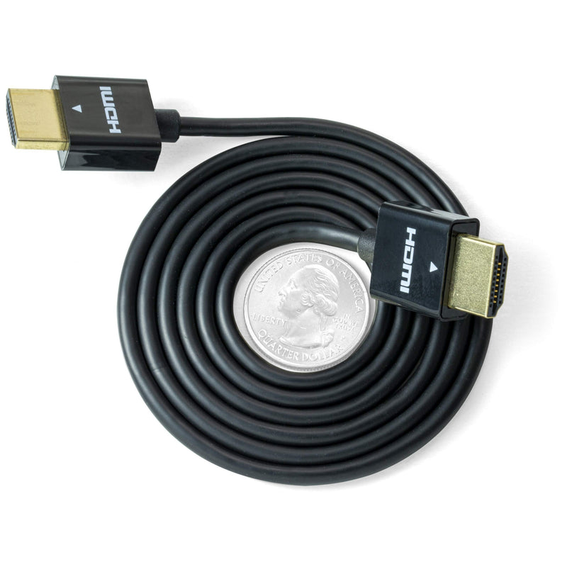 NTW High Performance Ultra Slim HDMI Cable (3.3ft) Premium High Speed Ultra Thin HDMI cable, 1080p, 4K HDR, 10.2Gbps, 36AWG - Black - NHDMI4S-01M/36C 3.3ft 1 Pack