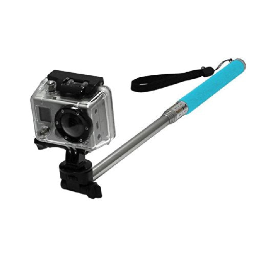 MaximalPower BLUE 42" Extendable Handheld Monopod Selfie Stick Pole with Mount Adapter For GoPro HERO 3, 3+, 4