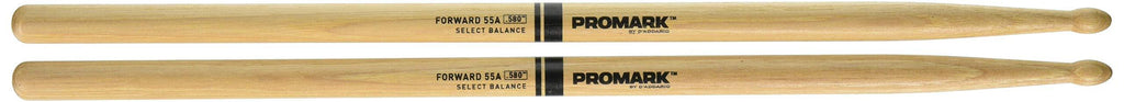 Promark Select Balance Forward Balance Drum Sticks, Wood Tip, .580" (55A) 55A - .580