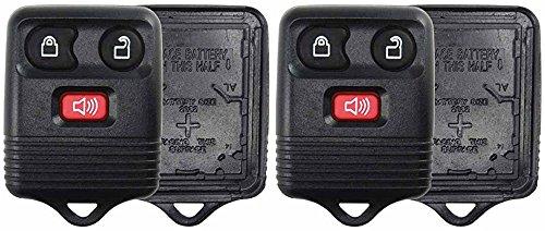 KeylessOption Just the Case Keyless Entry Remote Key Fob Shell Replacement - Black (Pack of 2)