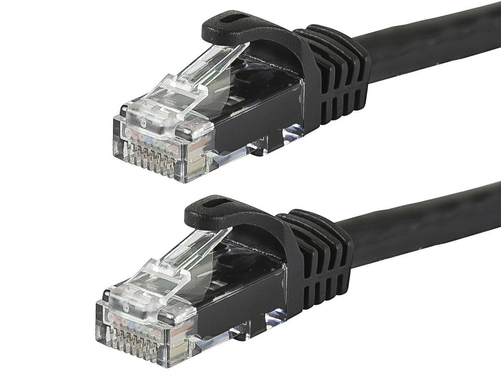 Monoprice Cat5e Ethernet Patch Cable - 10 feet - Black | Snagless RJ45, Stranded, 350Mhz, UTP, Pure Bare Copper Wire, 24AWG - Flexboot Series 10ft