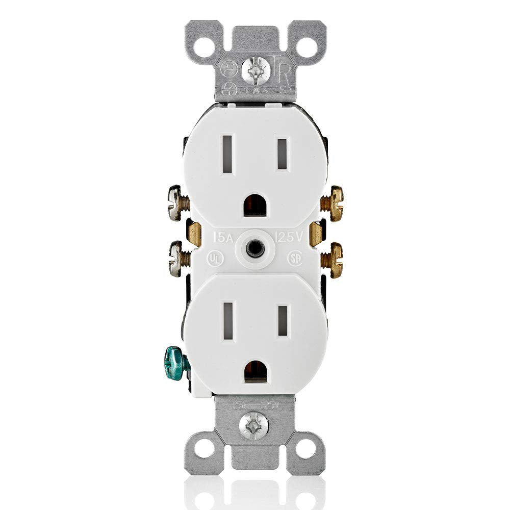 Leviton T5320-WMP 15 Amp 125V Tamper Resistant Duplex Receptacle (10 Pack), White 10 Pack