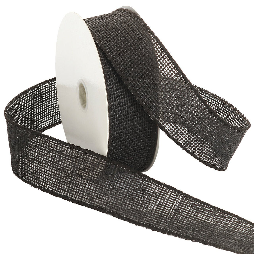 Morex Ribbon Burlap Ribbon, 1.5" x 10 Yd, Black 30 Feet