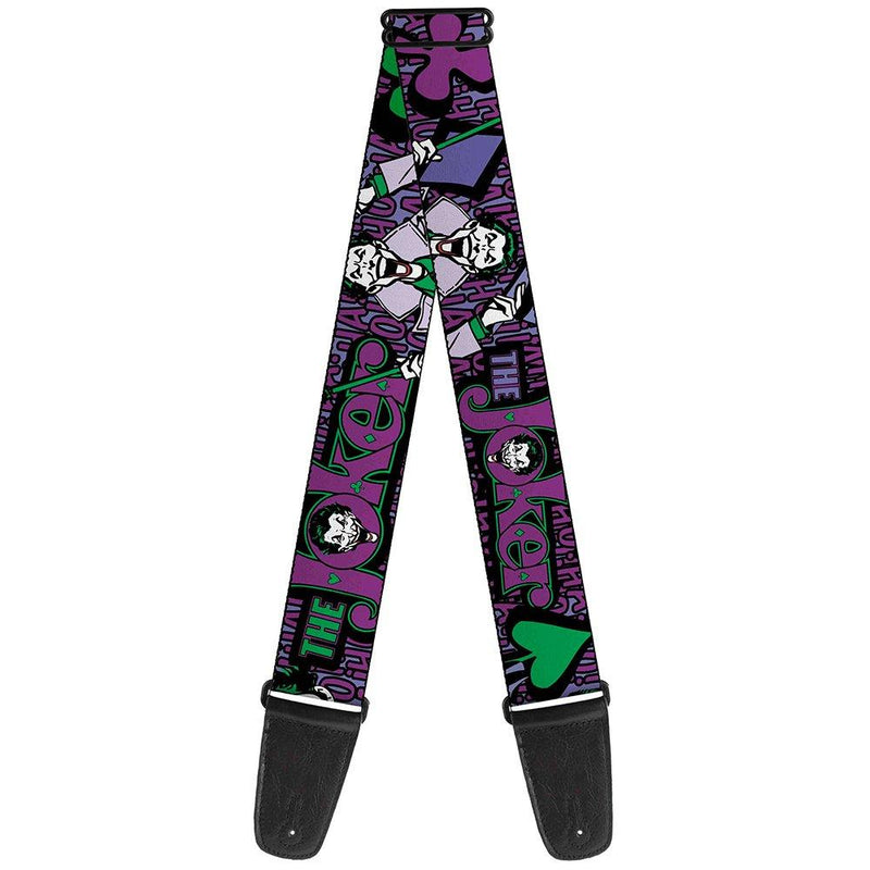 Guitar Strap - Joker Face Logo Spades Black Green Purple