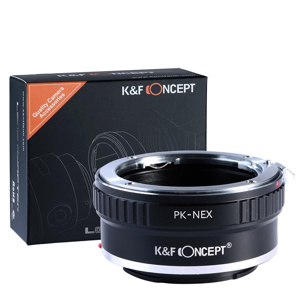 K&F Concept PK K Mount Lens to Sony NEX E-Mount Lens Adapter, Compatible with Sony NEX-3 NEX-3C NEX-3N NEX-5 NEX-5C NEX-5N NEX-5R NEX-5T NEX-6 NEX-7 NEX-F3 NEX-VG10 VG20