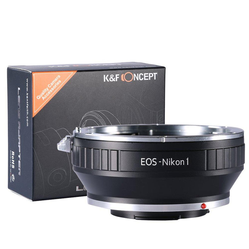 K&F Concept Lens Mount Adapter, Canon EOS EF Mount Lens to Nikon 1-Series Camera, fits Nikon V1, J1 Mirrorless Cameras, fits EOS EF, and EF-S Lenses