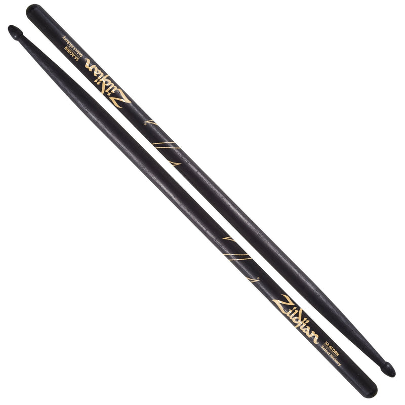 Zildjian 5A Acorn Tip Black Drumsticks Black, Wood