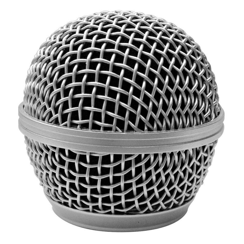 [AUSTRALIA] - Seismic Audio SA-M30Grille-Silver Replacement Silver Steel Mesh Microphone Grill Head for Shure SM58, Shure SV100 