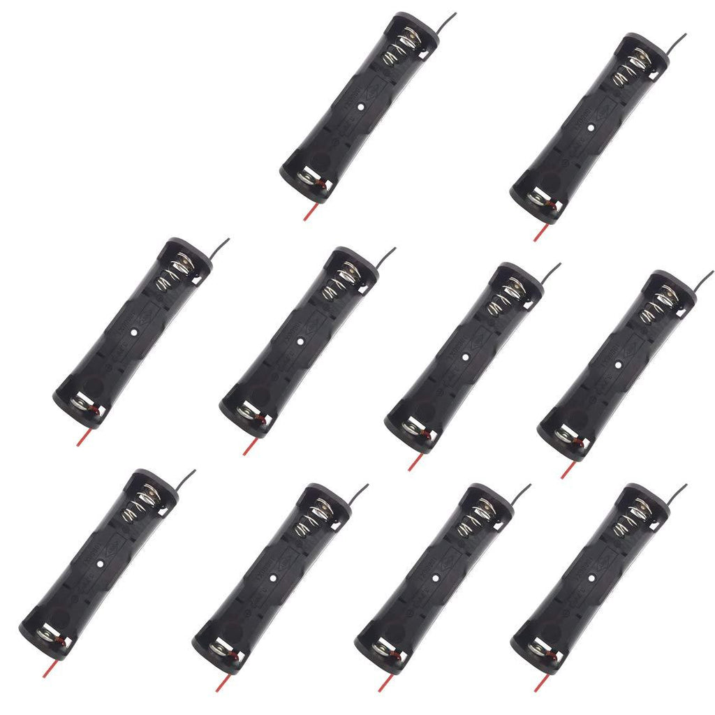 HiLetgo 10pcs 18650 Battery Clip 18650 Battery Holder 18650 Batteries Case for 18650 Battery with Connect Lead