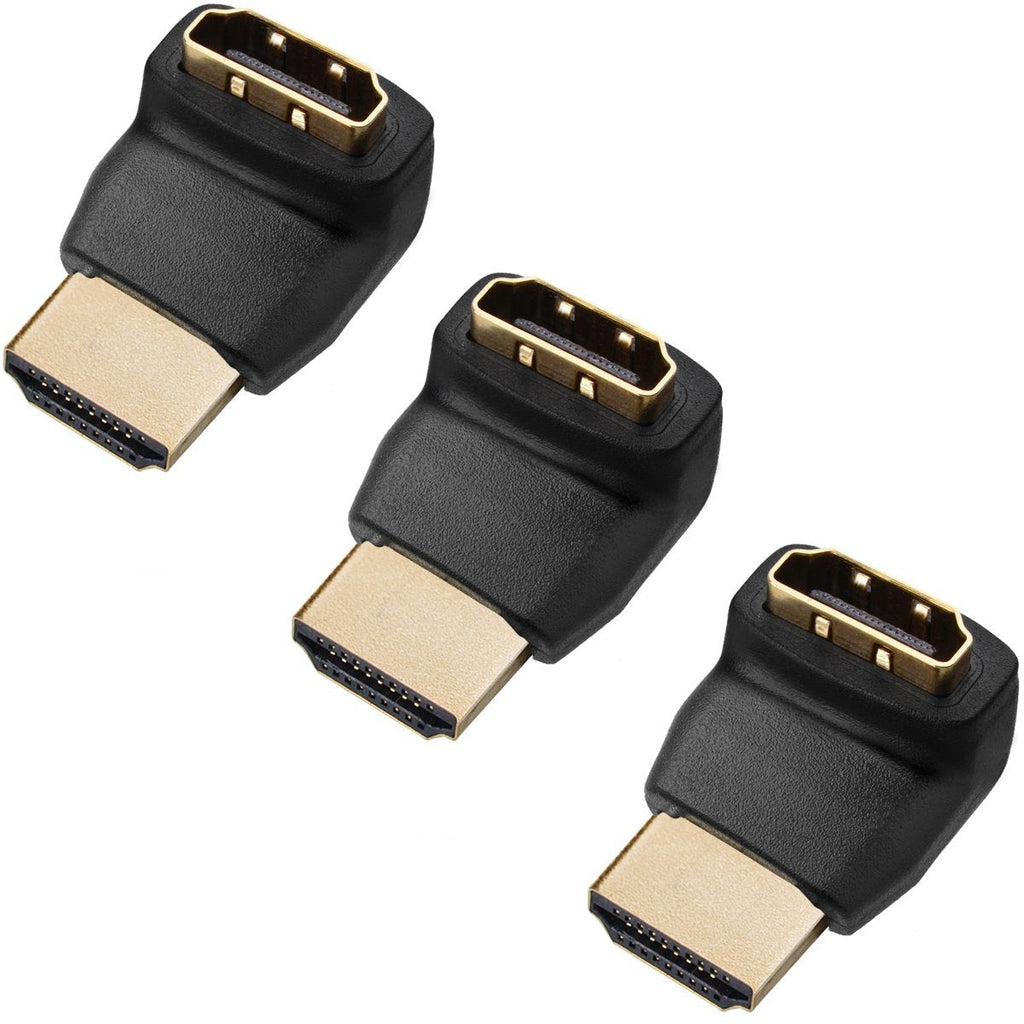 Twisted Veins ACHLA3 Three (3) Pack of HDMI 270 Degree/Right Angle Connectors/Adapters 270 Degree, 3 Pack