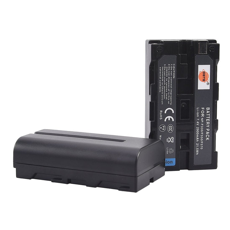 DSTE Replacement for 2X NP-F550 Battery Compatible Sony CCD-RV100 CCD-RV200 SC5 SC9 TR1 TR940 TR917 Camera CN-160 CN-216 CN-304 YN 300 VL600 LED Video Light as NP-F330 NP-F530 NP-F570