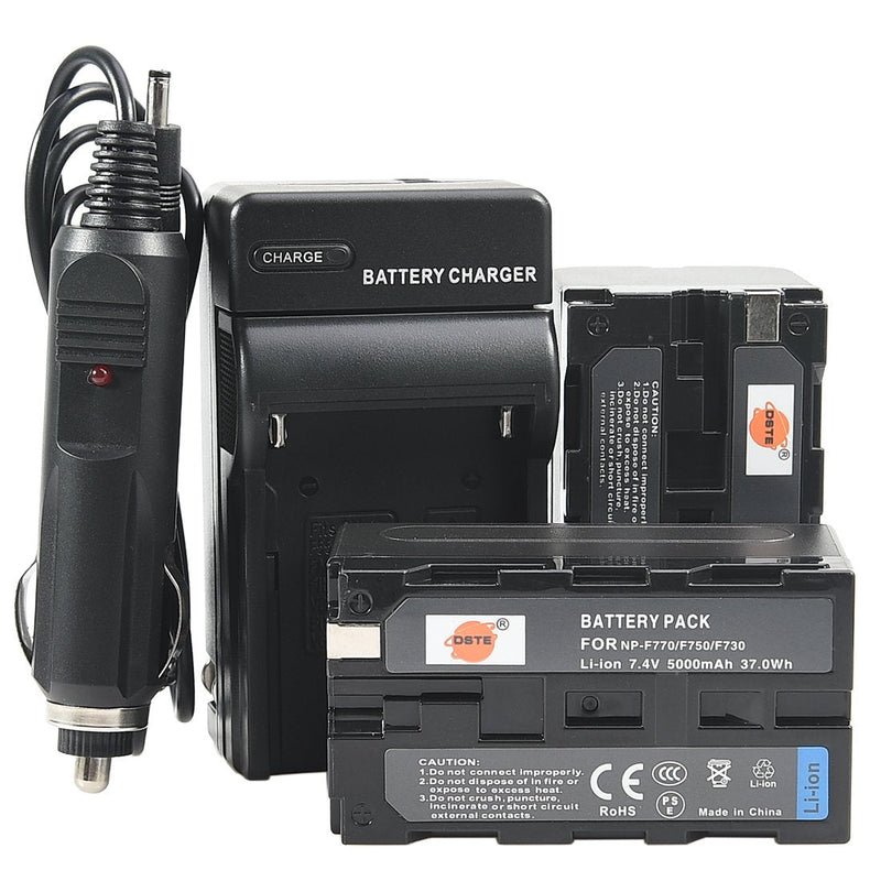 [AUSTRALIA] - DSTE Replacement for 2X NP-F750 Battery + DC01 Travel and Car Charger Adapter Compatible Sony CCD-TRV215 CCD-TR917 TR315 HDR-FX1000 HDR-FX7 HVR-V1U HVR-Z7U HVR-Z5U Camera as NP-F730 NP-F770 