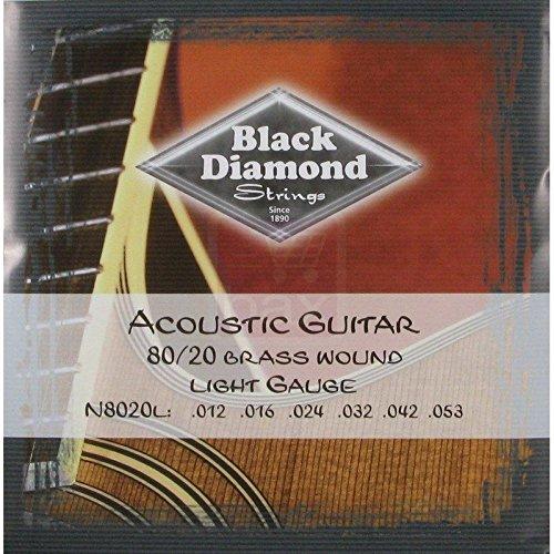 Black Diamond Strings 80/20 Brass Wound Acoustic Guitar Strings 12-53