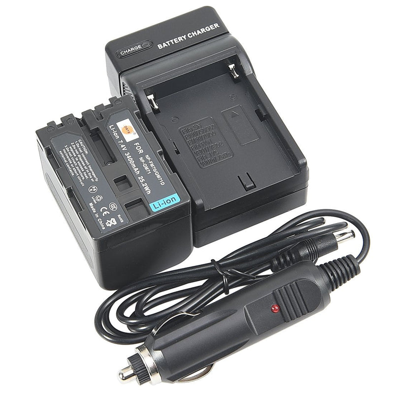 [AUSTRALIA] - DSTE Replacement for NP-QM71D Battery + DC01 Travel and Car Charger Adapter Compatible Sony CCD-TRV338 350 608 DCR-DVD300 301 DCR-PC115 120 DCR-TRV6 Camera as NP-FM55H NP-FM70 NP-FM90 NP-QM91 