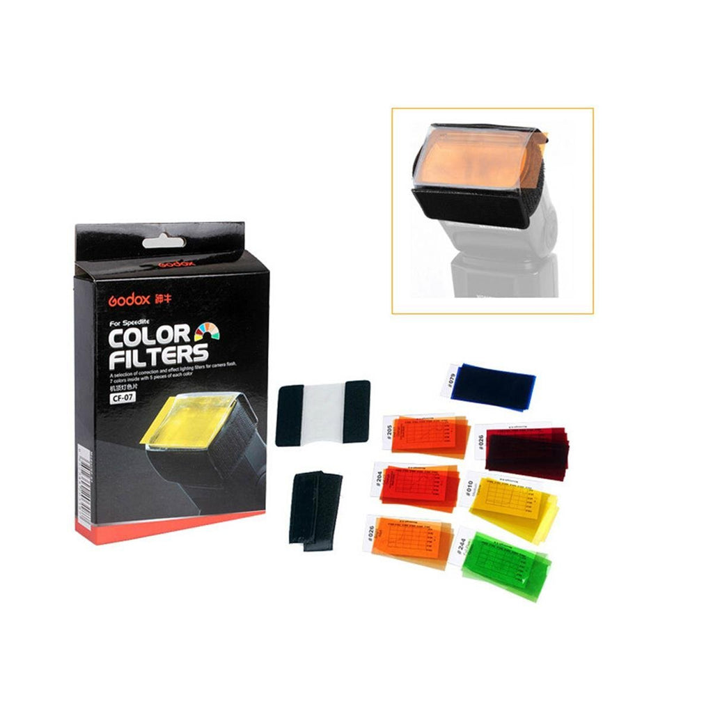 Godox CF-07 7 Color Universal Speedlite Filters Kit for Flash Photography