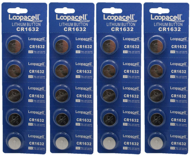 Loopacell Watch/Electronic Batteries, 3 Volts, 1632, 20 Batteries (Lithium Button Cell)