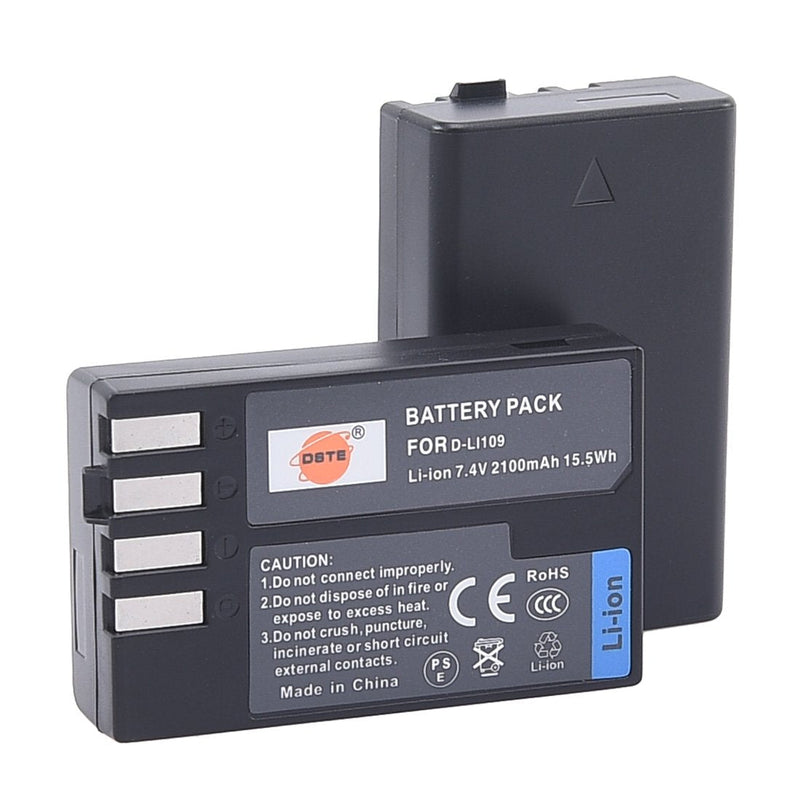 DSTE Replacement for 2X D-Li109 Li-ion Battery Compatible Pentax K-R K-30 K-50 K-500 KR K30 K50 K500 K-S1 K-S2 K-70 Camera