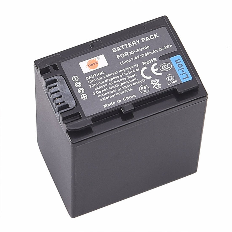 DSTE Replacement for NP-FV100 Li-ion Battery Compatible Sony DCR-SR88 SX83 SX85 HDR-CX210 CX220 CX290 CX300 CX350V CX360V CX610E NEX-VG10 PJ820E PJ610E Camera