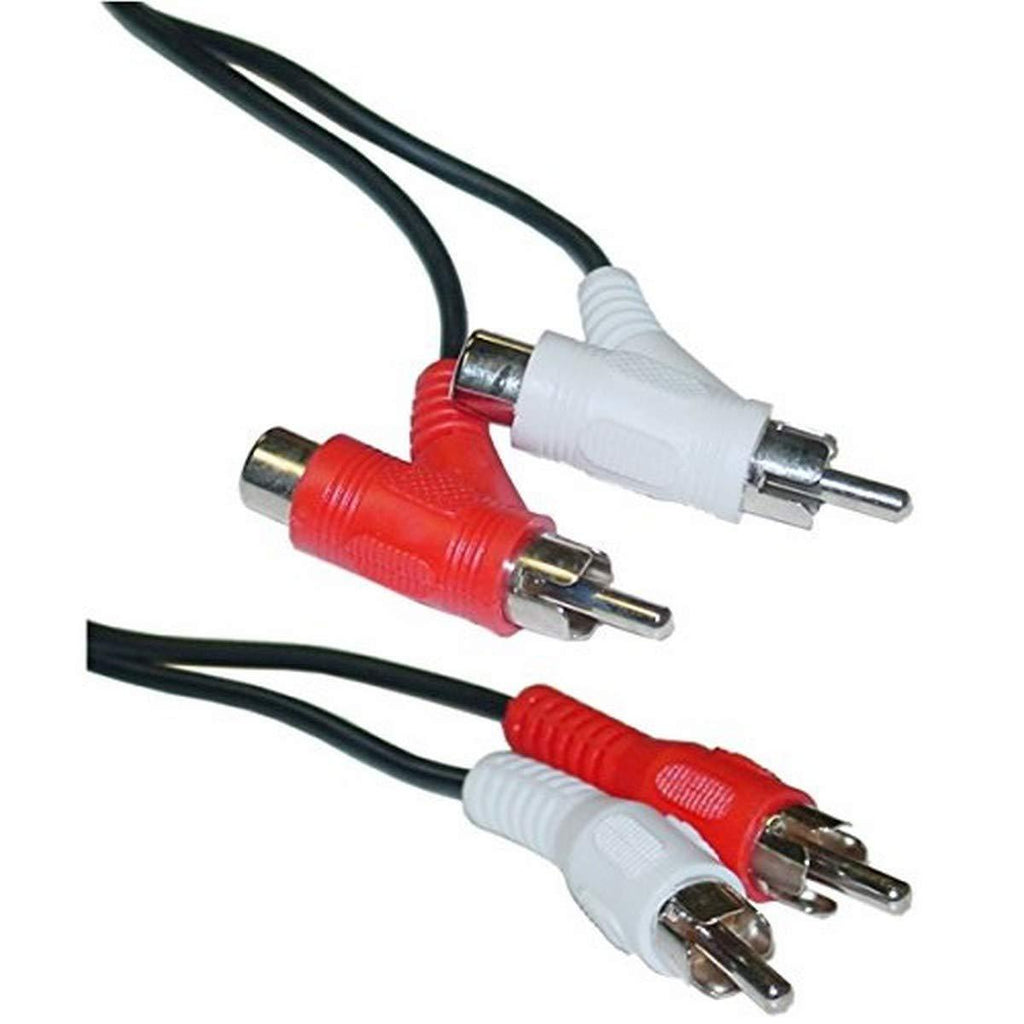 6-Feet 2 RCA Male to Male and RCA Female Audio Piggyback Cable, 2-Pack (CNE22162)