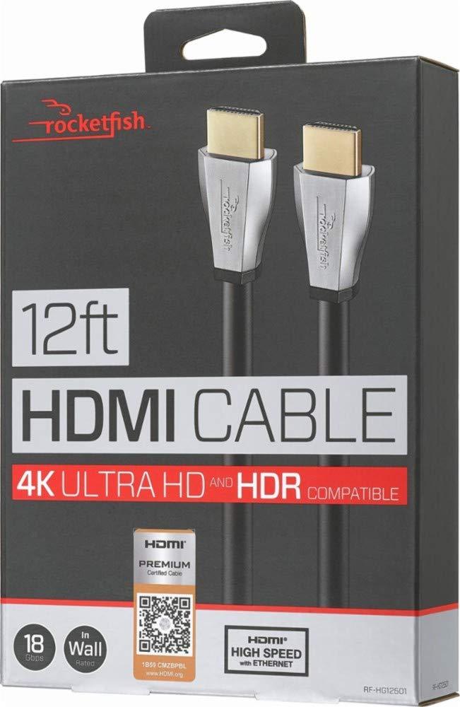 Rocketfish 12' Ft. In-wall Hdmi Cable 18gbps Ultra Hd 4k X 2k 1080+ with Ethernet High Speed