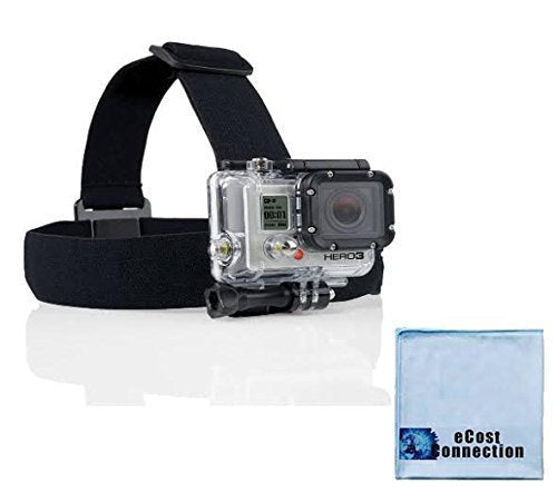 Head Strap Mount for ALL GoPro HERO Cameras + an eCostConnection Microfiber Cloth