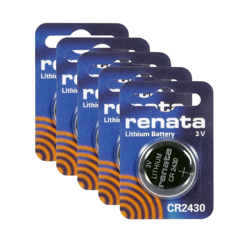 Renata CR2430 3V Lithium Coin Batteries (5 Pack) 1 Count (Pack of 5)