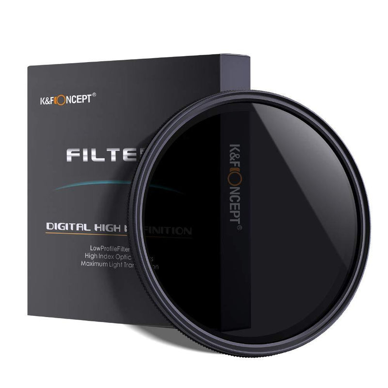 82mm ND Filter, K&F Concept Slim Multi Coated 82mm Neutral Density Filter Slim Variable Fader ND2-ND400 Adjustable ND2 ND4 ND8 ND16 ND32 to ND400