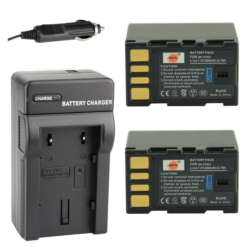 [AUSTRALIA] - DSTE Replacement for 2X BN-VF823 Battery + DC36 Travel and Car Charger Adapter Compatible JVC Everio GS-TD1 GY-HM70U GY-HM100U GY-HM150U GZ-HMZ1U GZ-MG230 GZ-MG255 GZ-MG275 GZ-MG330 GZ-MG335 