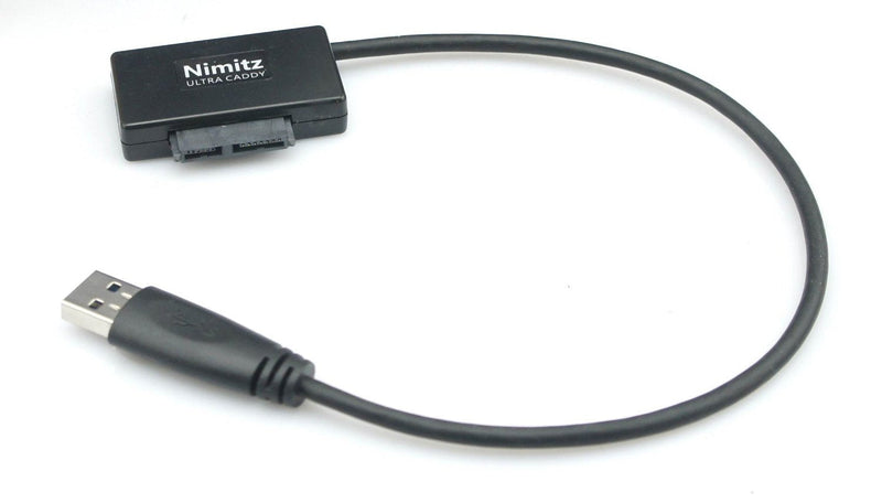Nimitz USB 3.0 to 7+6 13pin Slimline Sata Laptop Cd/DVD ROM Optical Drive Adapter Cable with Eject Button