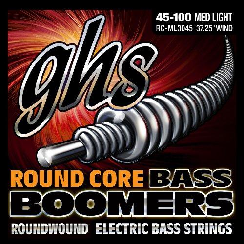 GHS Strings GHS Round Core Bass Boomers, 4-String Set, Medium Light Gauge (37.25" winding) (RC-ML3045)