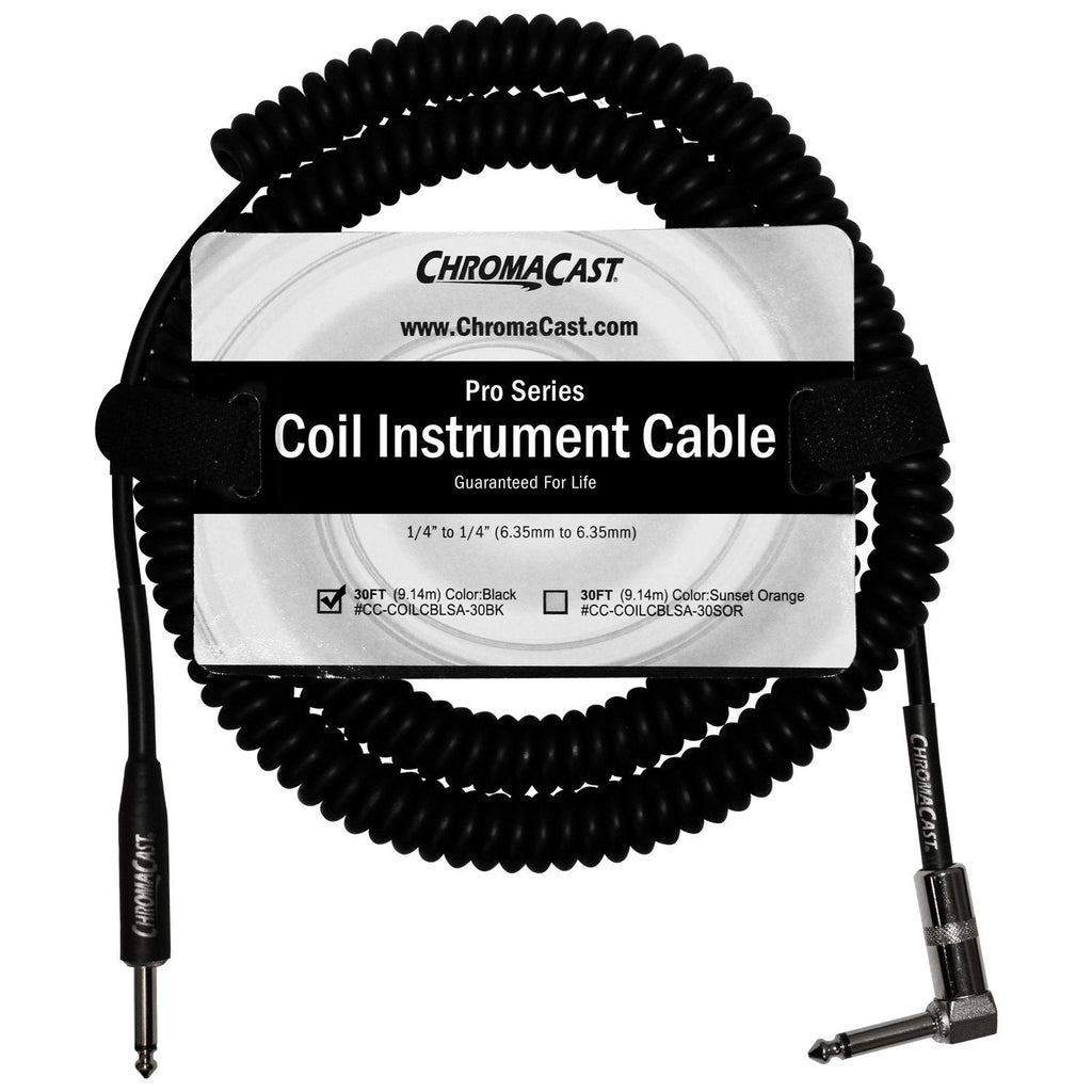 [AUSTRALIA] - ChromaCast Coil Instrument Cable 30-Feet, Black (CC-COILCBLSA-30BK) 