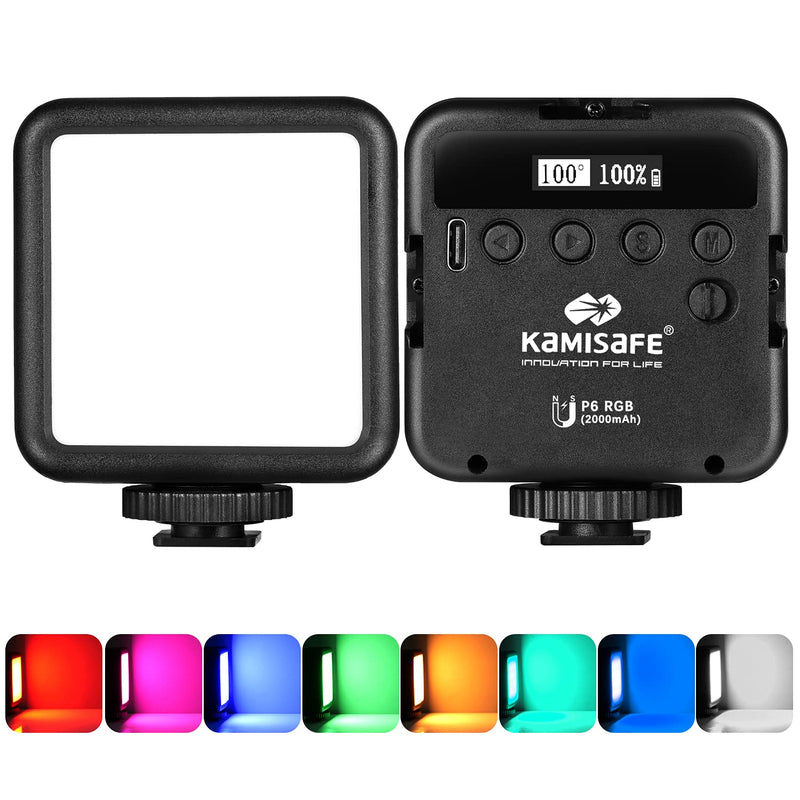 [AUSTRALIA] - RGB Video Lights, LED Camera Light Mini Rechargeable Soft Light Panel 360° Full Color Portable Photography Lighting w 3 Cold Shoe,Dimmable Panel Lamp for DJI OSMO Sony DSLR Canon Nikon Camera Vlogging 