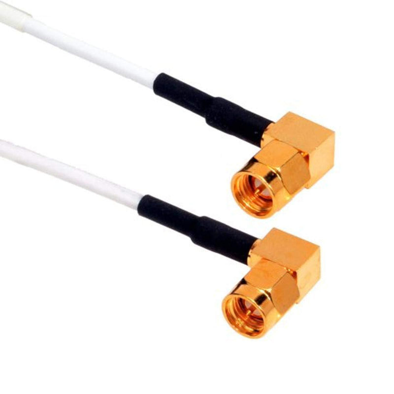 Amphenol CO-188RASMAX2-003 Brown RG188 SMA High Temp Coaxial Cable, SMA Right Angle, Male to Male, 50 Ohm, 3'