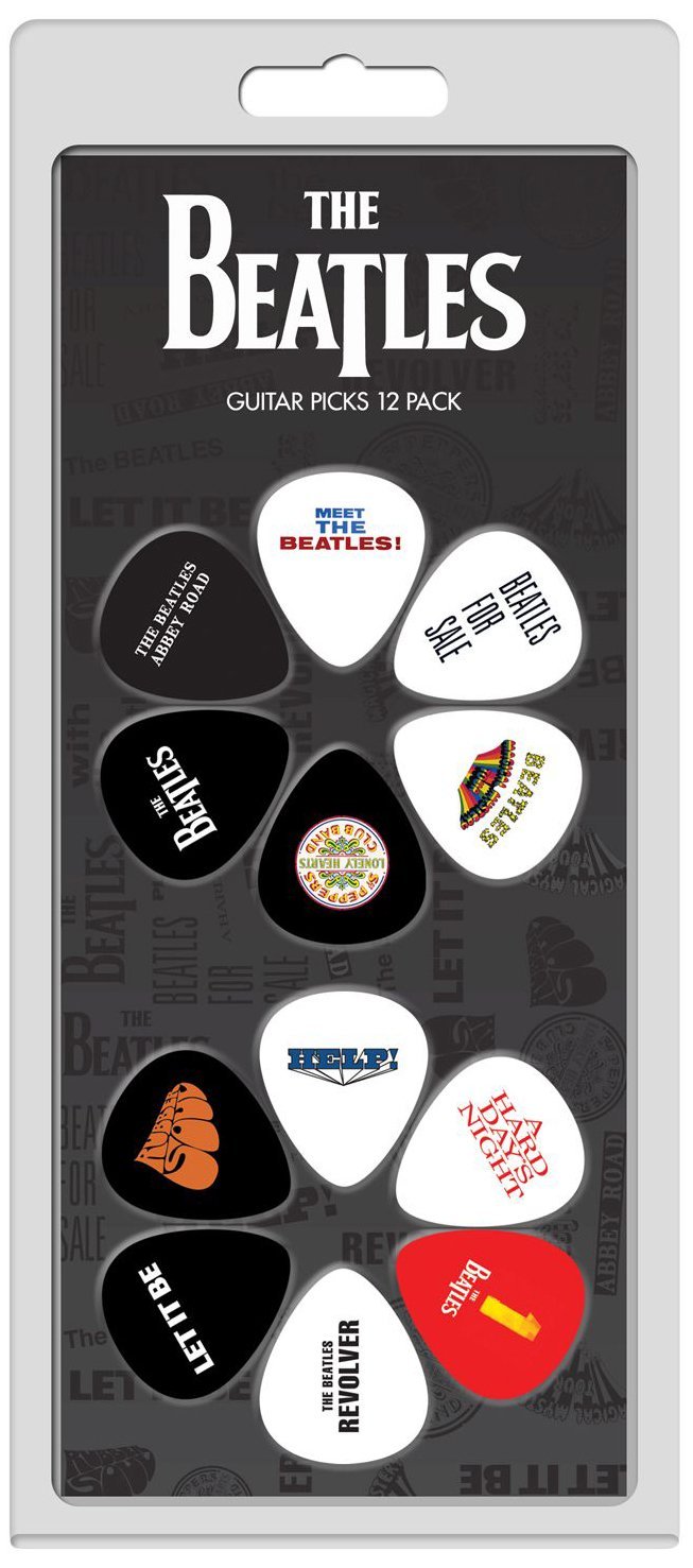 Perri's Leathers The Beatles Official Licensing Guitar Picks, Variety Pack, Medium Celluloid Plastic, 12 Pack