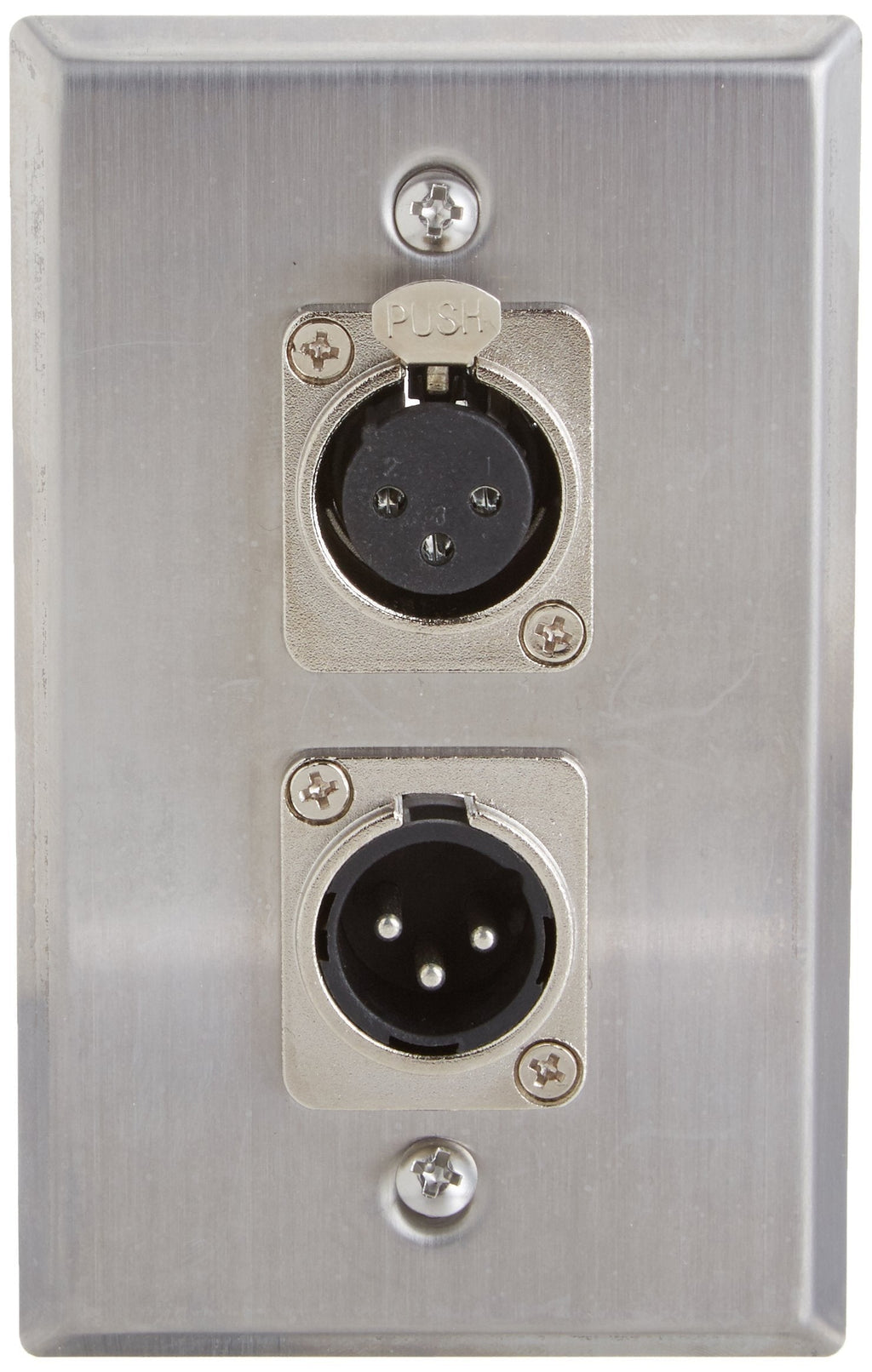 [AUSTRALIA] - Seismic Audio SA-PLATE32 Stainless Steel Wall Plate XLR Male and Female Connector for Cable Installation 