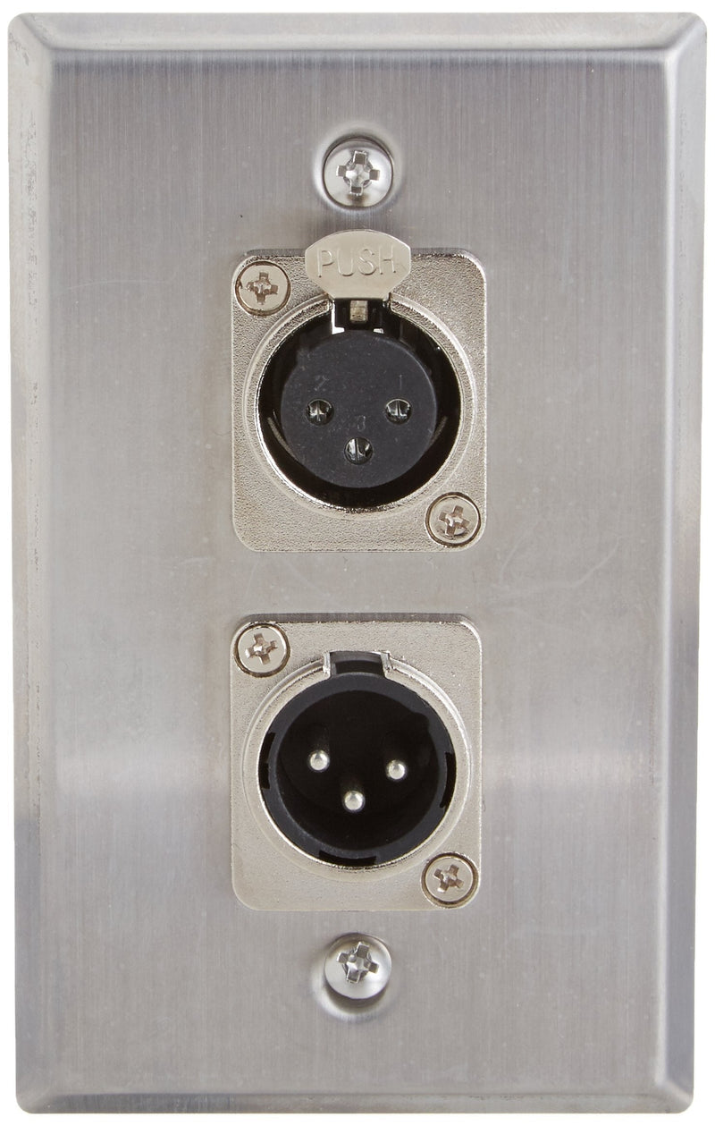 [AUSTRALIA] - Seismic Audio SA-PLATE32 Stainless Steel Wall Plate XLR Male and Female Connector for Cable Installation 