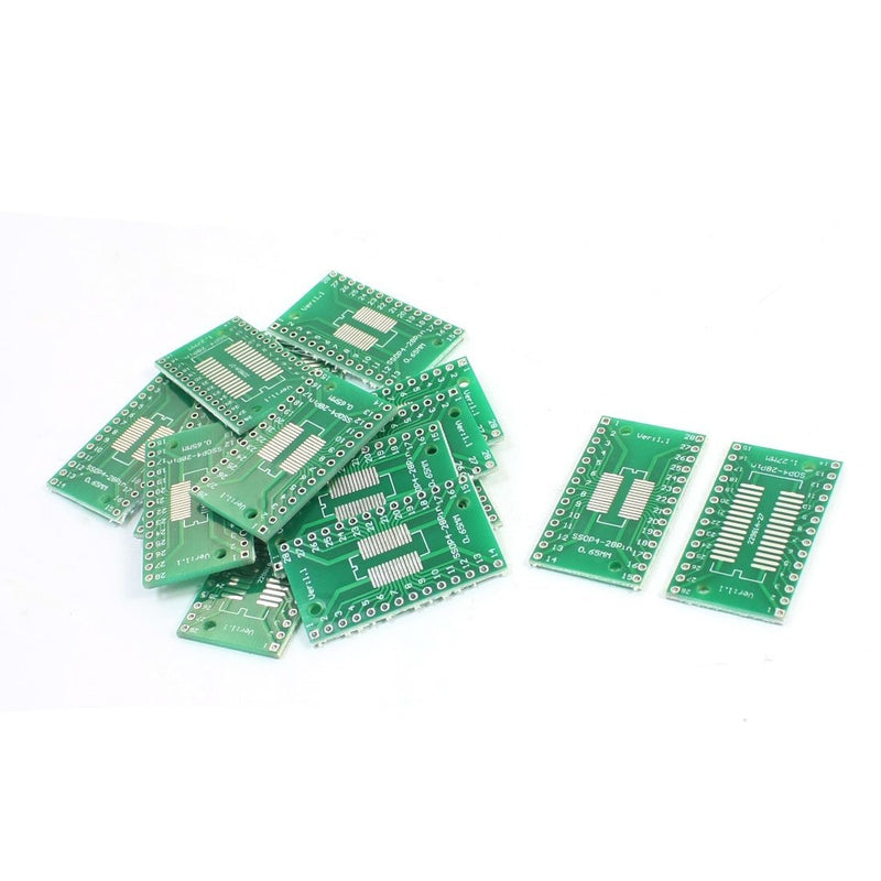 uxcell 15PCS SMD SOP28 SSOP28 TSSOP28 0.65mm 1.27mm to DIP 2.54mm PCB Adapter