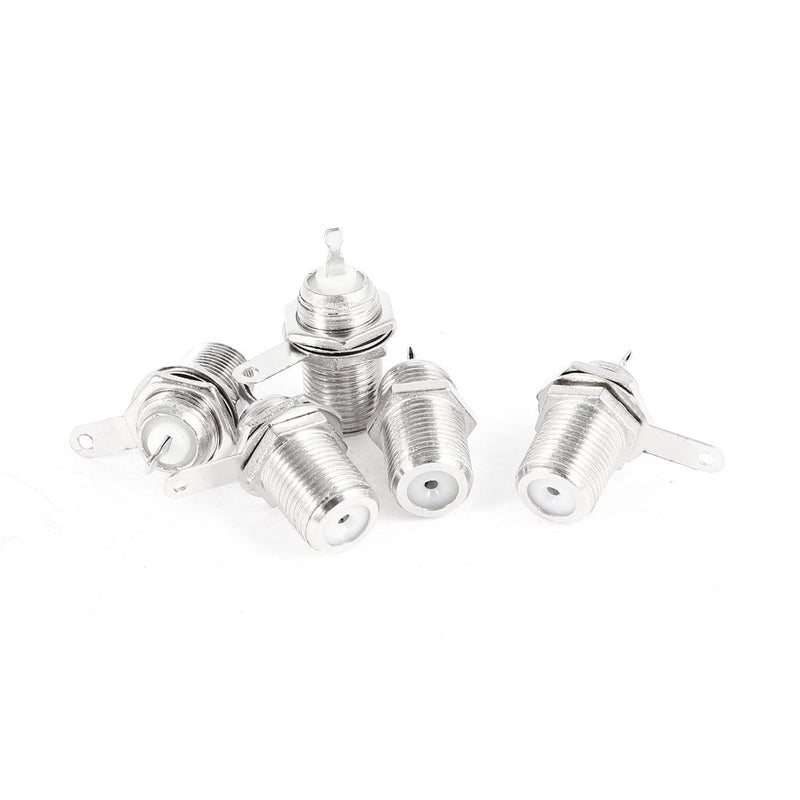 uxcell 5 Pcs F Type Panel Mounted Socket Female Jack Solder Connector Adapter