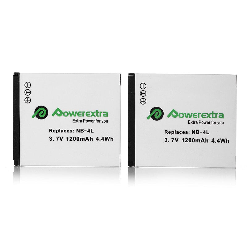 Powerextra Replacement Canon NB-4L Battery for Canon PowerShot ELPH 100 HS, 300 HS, 310 HS, SD1000, SD1100 IS, SD1400 IS, SD200, SD30, SD300, SD40, SD400, SD600, SD750, SD780 IS, SD960 IS, SD970 IS
