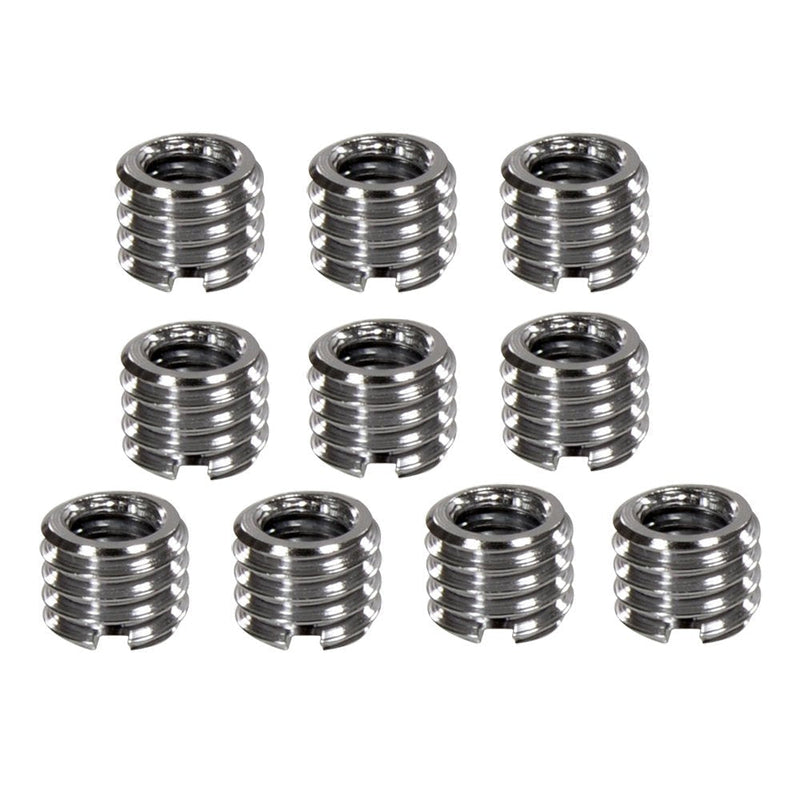 Foto&Tech Metal 1/4 inch to 3/8 inch Tripod Thread Adapter, Easy Mount Convert Screw Adapter for Tripod Monopod Ballhead, Reducer Bushing for Camera Video Equipment DSLR SLR Mic Boom Stand (10 Piece) 10 Pieces