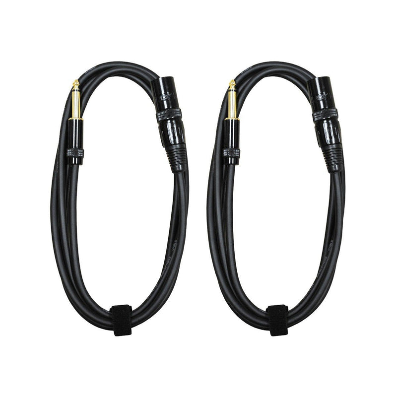 [AUSTRALIA] - Audio2000's E05106P2 1/4 Inch TS to XLR Male 6 Feet Audio Cable (2 Pack) 