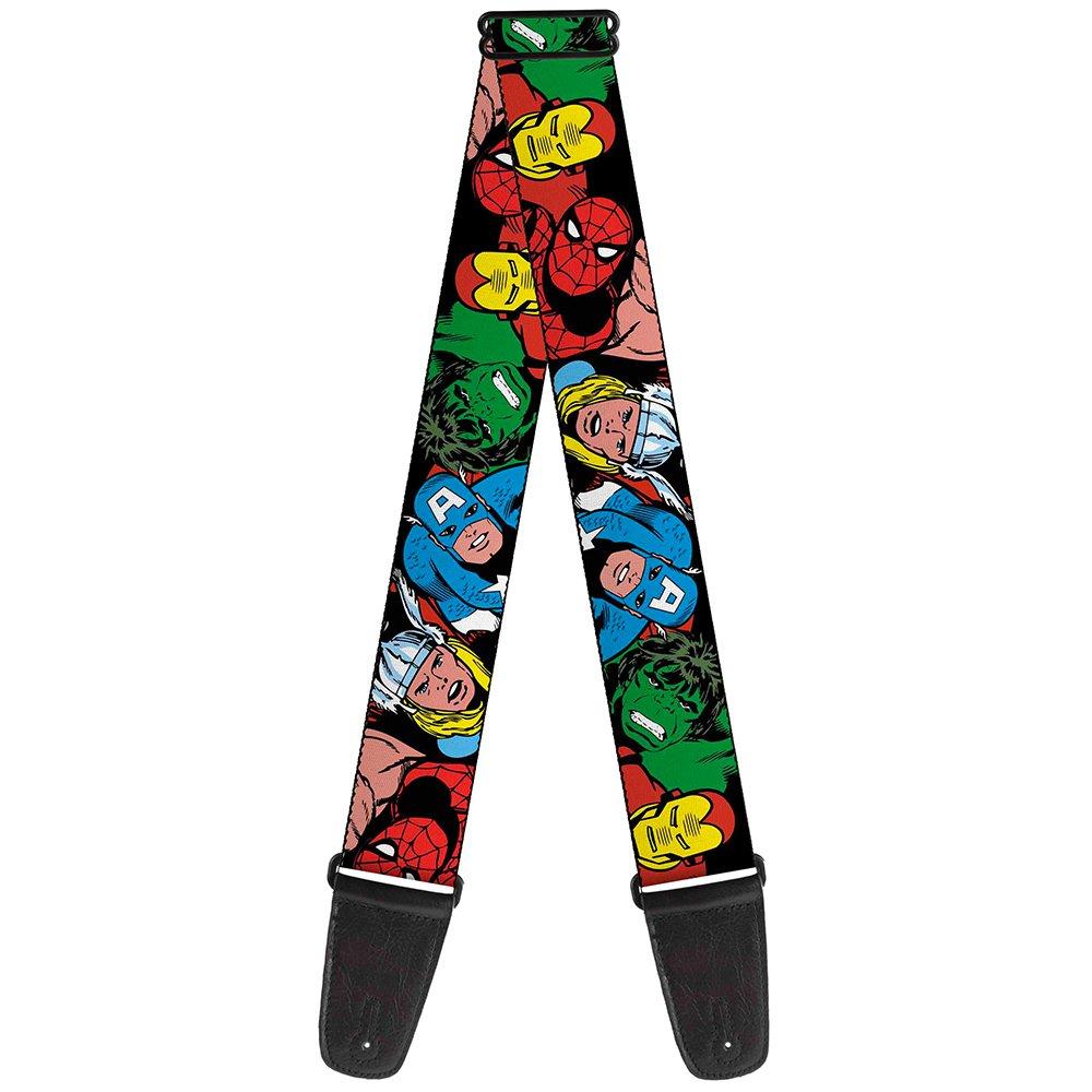 Buckle-Down Guitar Strap 5 Marvel Characters Black, 2 Inches Wide Comics Strap-5-Marvel (GS-WAV002)