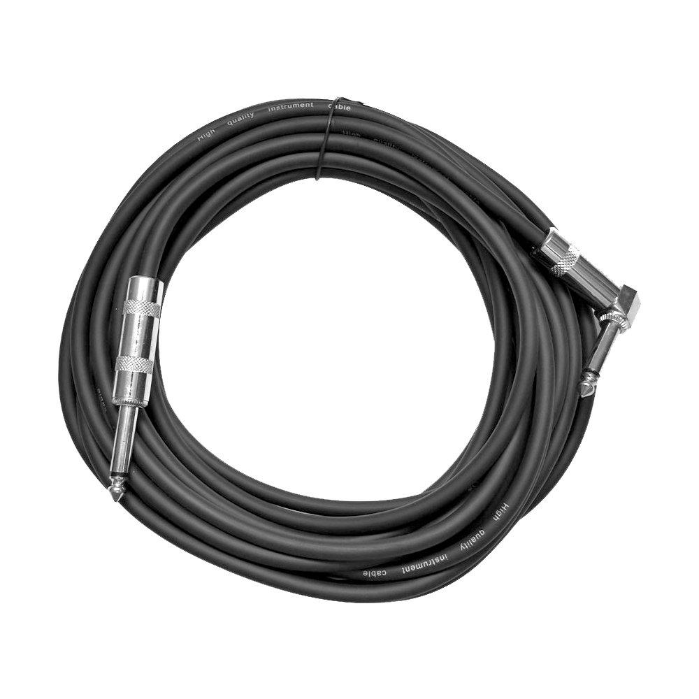 [AUSTRALIA] - Seismic Audio SAGC20R-Black Black 20-Feet Right Angle to Straight Guitar Cable 