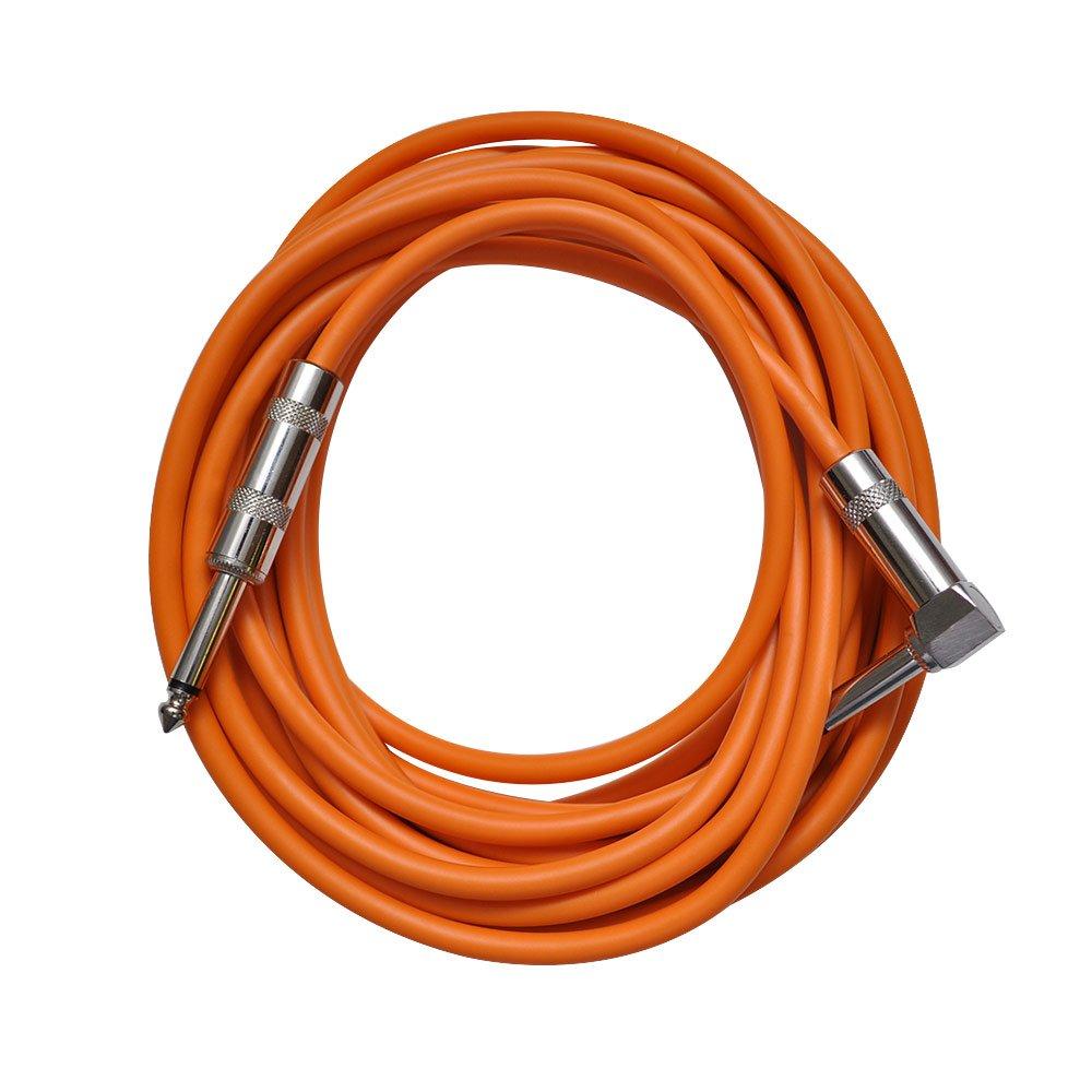 [AUSTRALIA] - Seismic Audio SAGC20R-Orange Orange 20-Feet Right Angle to Straight Guitar Cable 