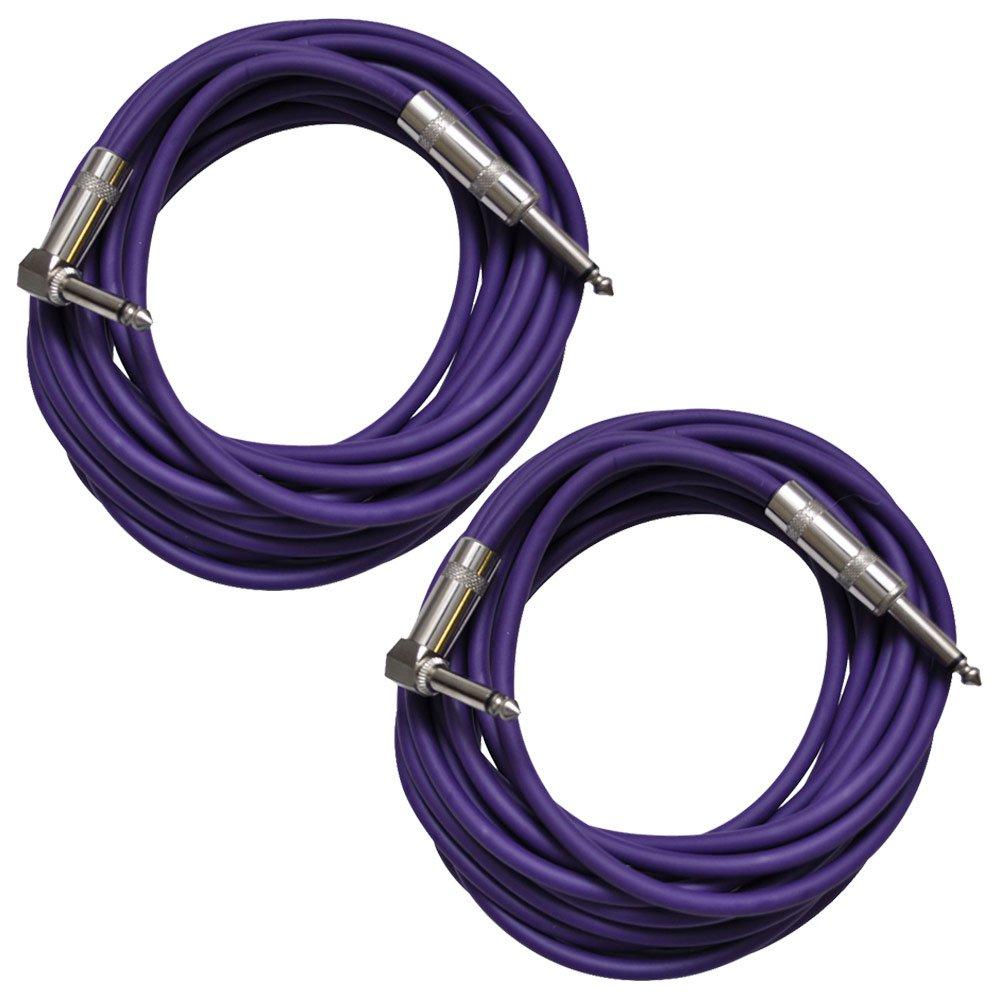 [AUSTRALIA] - Seismic Audio SAGC20R-Purple-2Pack Purple 20-Feet Right Angle to Straight Guitar Cables, Pair 