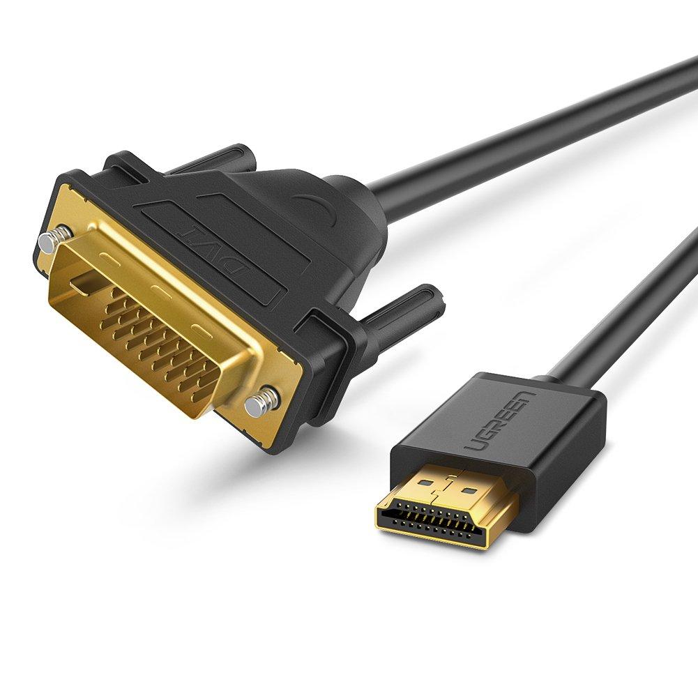 UGREEN HDMI to DVI Cable Bi Directional DVI-D 24+1 Male to HDMI Male High Speed Adapter Cable Support 1080P Full HD for Raspberry Pi, Roku, Xbox One, PS4 PS3, Graphics Card, Nintendo Switch 3FT
