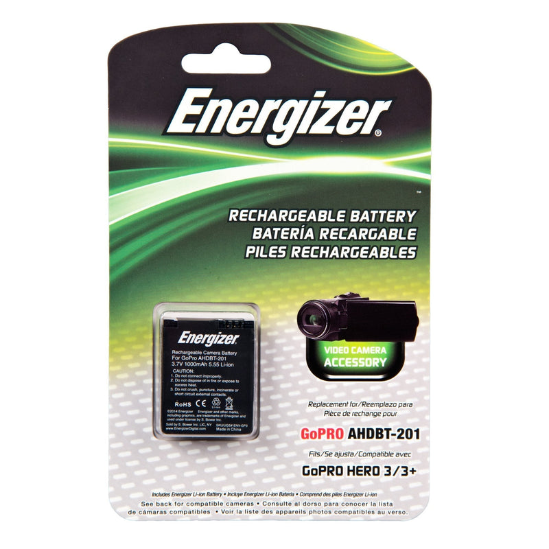 Energizer ENV-GP3 Digital Replacement Battery for GoPro AHDBT-201 (Black)
