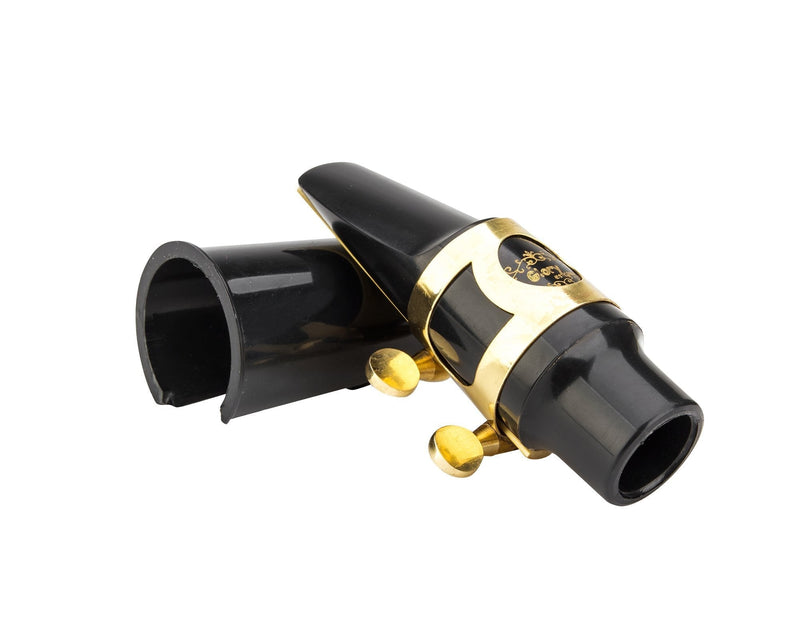 Glory Alto Saxophone Mouthpiece Kit with Ligature,one reed and Plastic Cap-Gold Gold