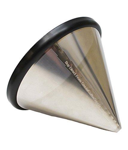 Washable & Reusable Stainless Steel Cone Coffee Filter Fits Chemex 6, 8 & 10 Cup Coffee Makers, Designed & Engineered by Crucial Coffee