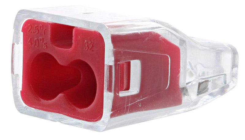 Ideal In-Sure 30-1032P 32 Red Non-Twist 2 Port Connector for Solid, Stranded, and Tin Bonded Wire (100 Pack)